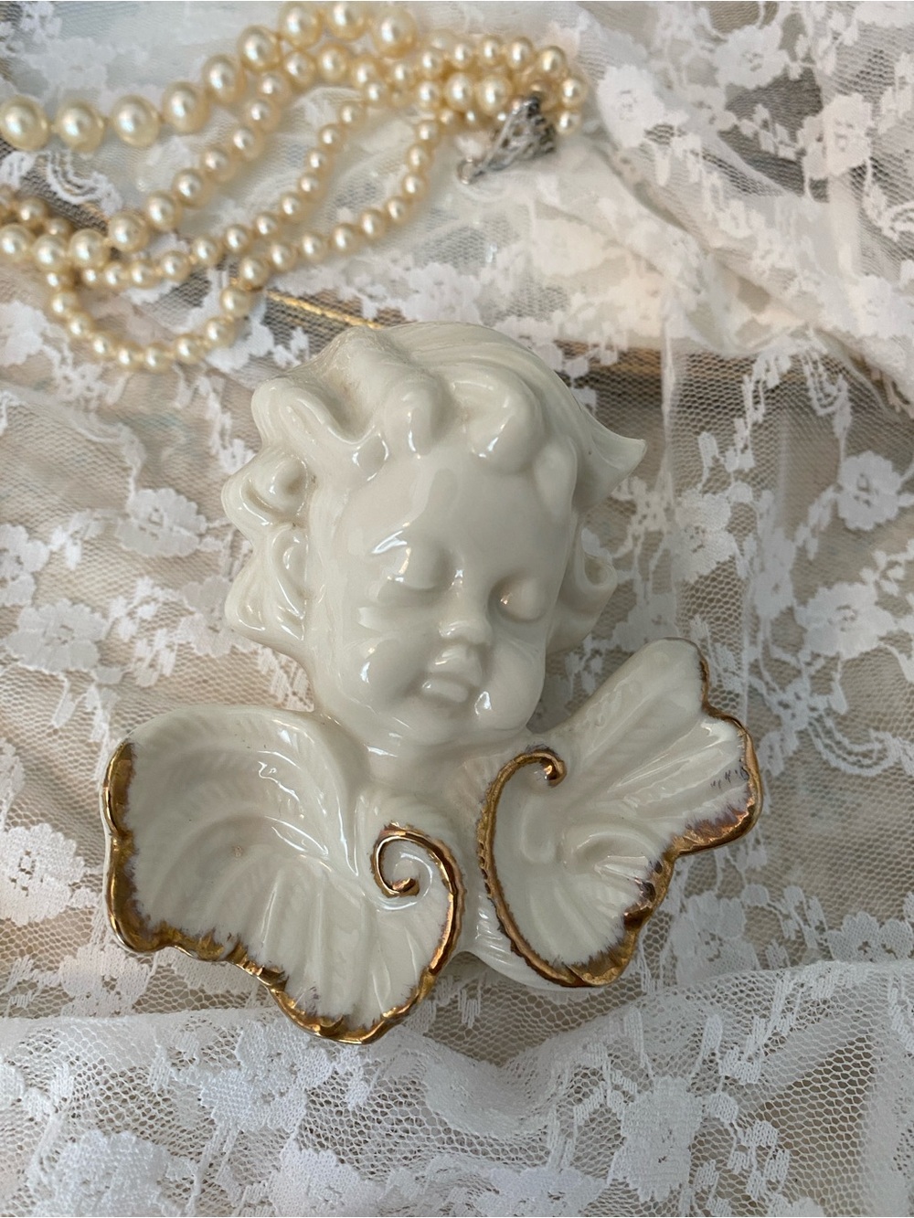 Vintage Cherub Trinket Box